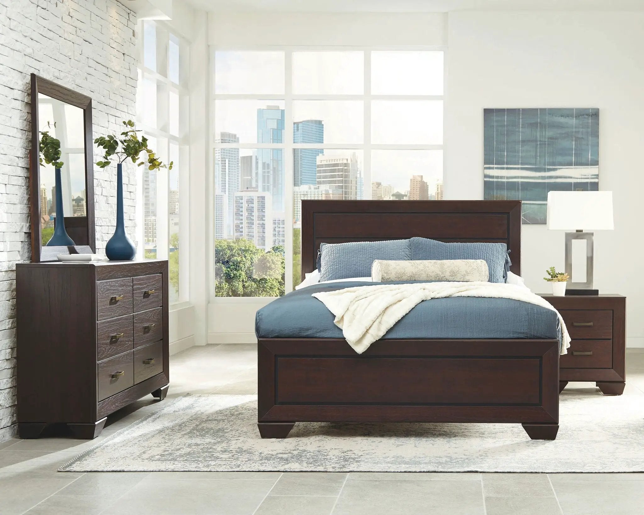 Kauffman 4-piece Queen Bedroom Set Dark Cocoa by Unique Piece Furniture