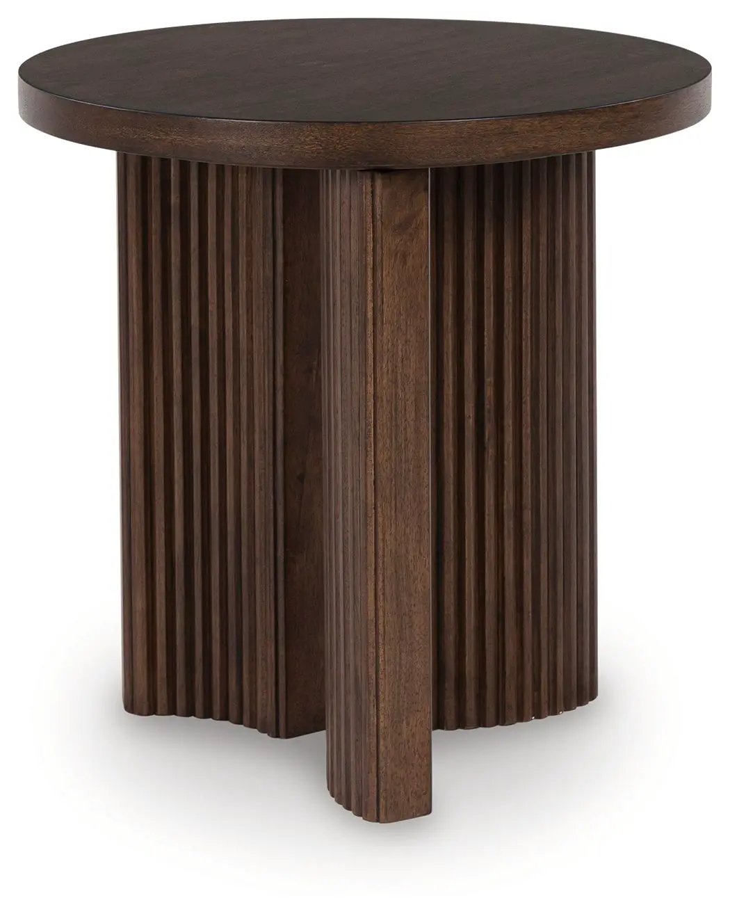Korestone - Round End Table - Dark Brown by Unique Piece Furniture