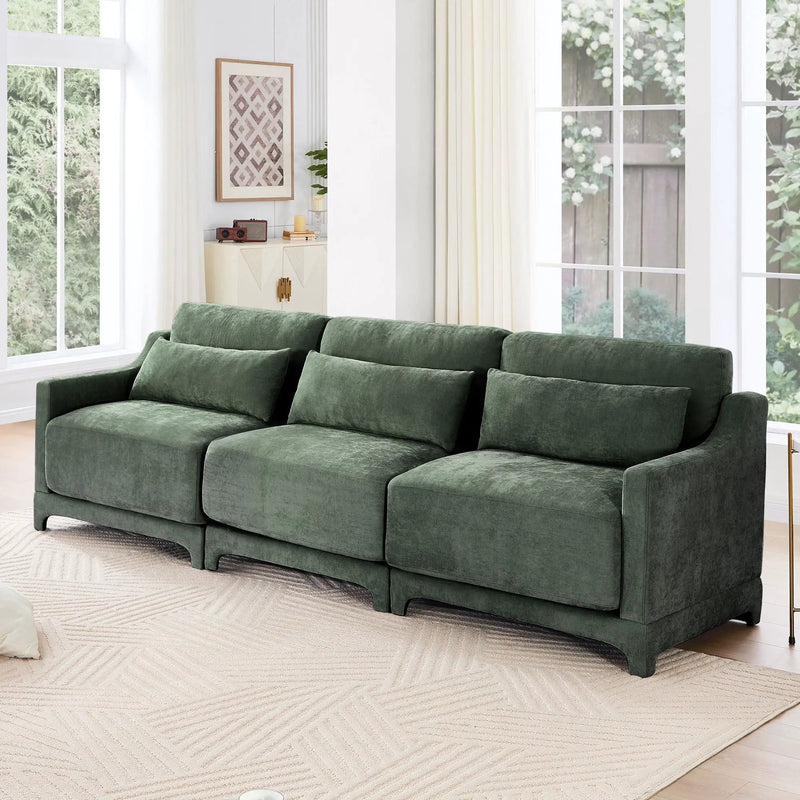 Elegant Sofa With Ergonomic Design And Lumbar Pillows by Unique Piece Furniture