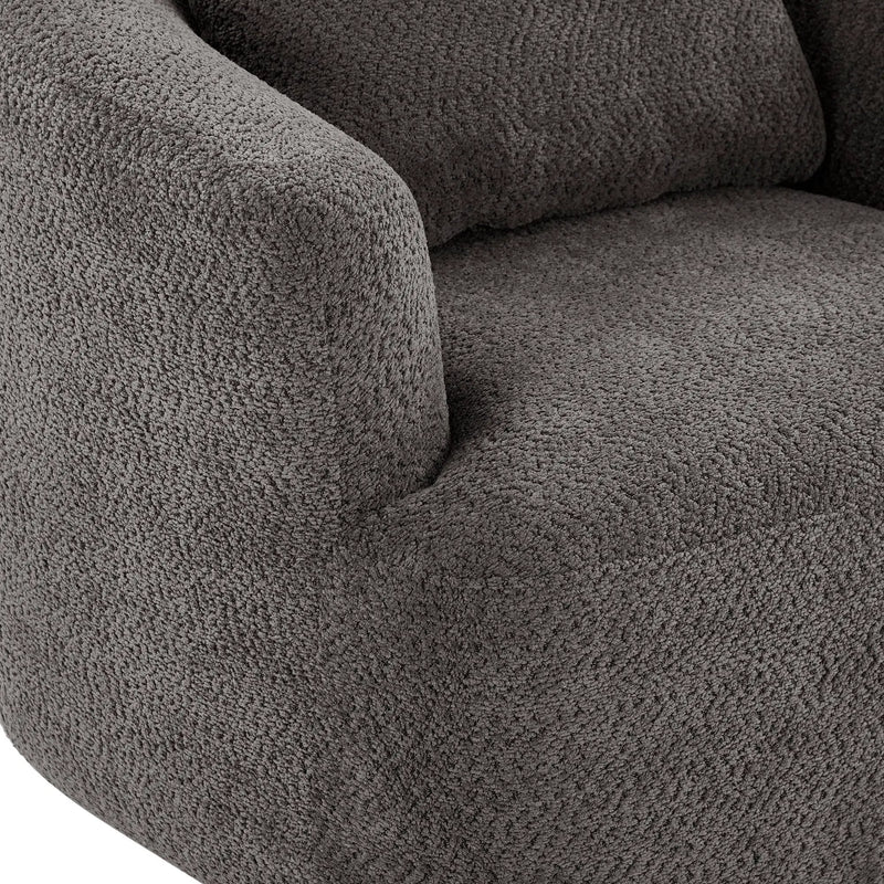 360° Swivel Barrel Sofa Chair With Throw Pillow, Upholstered Accent Chair by HouseOfZazla