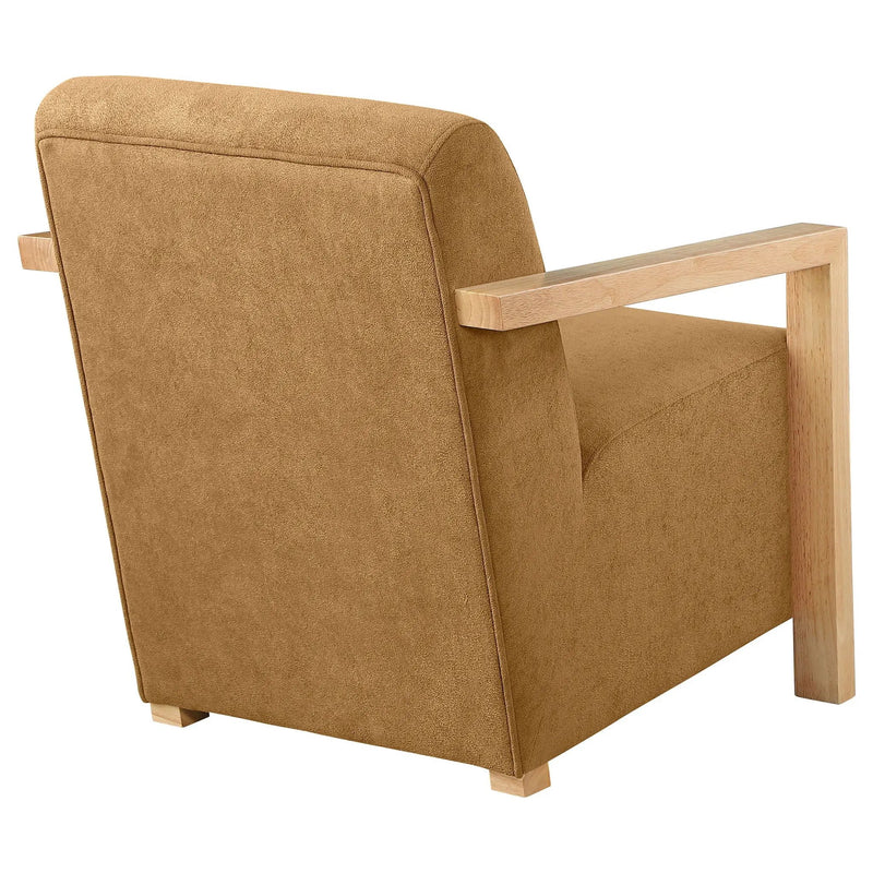 Diego Upholstered Accent Arm Chair with Wood Arms Honey by Unique Piece Furniture