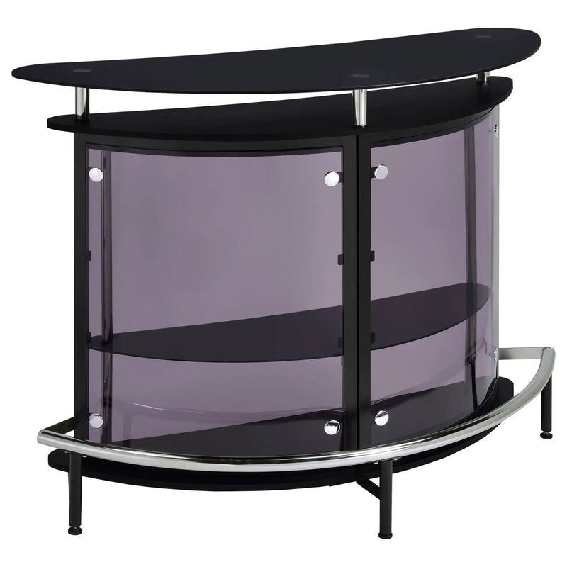 Strick & Bolton - Freestanding Glass Top Home Bar Wine Cabinet With Panels - Black by HouseOfZazla