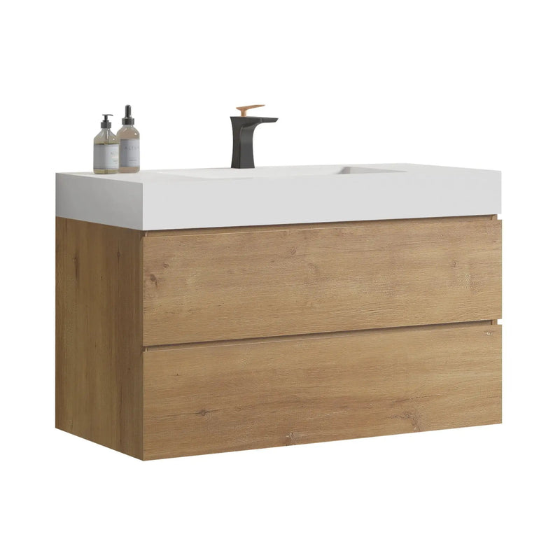 Alice - Bathroom Vanity With Sink, Large Storage Wall Mounted Floating Bathroom Vanity For Modern Bathroom by Unique Piece Furniture