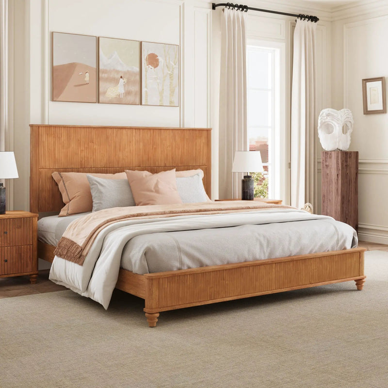 Platform Bed Frame & Tall Headboard by HouseOfZazla