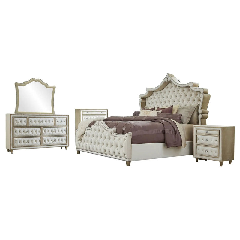 Antonella 5-piece Eastern King Bedroom Set Ivory by Unique Piece Furniture