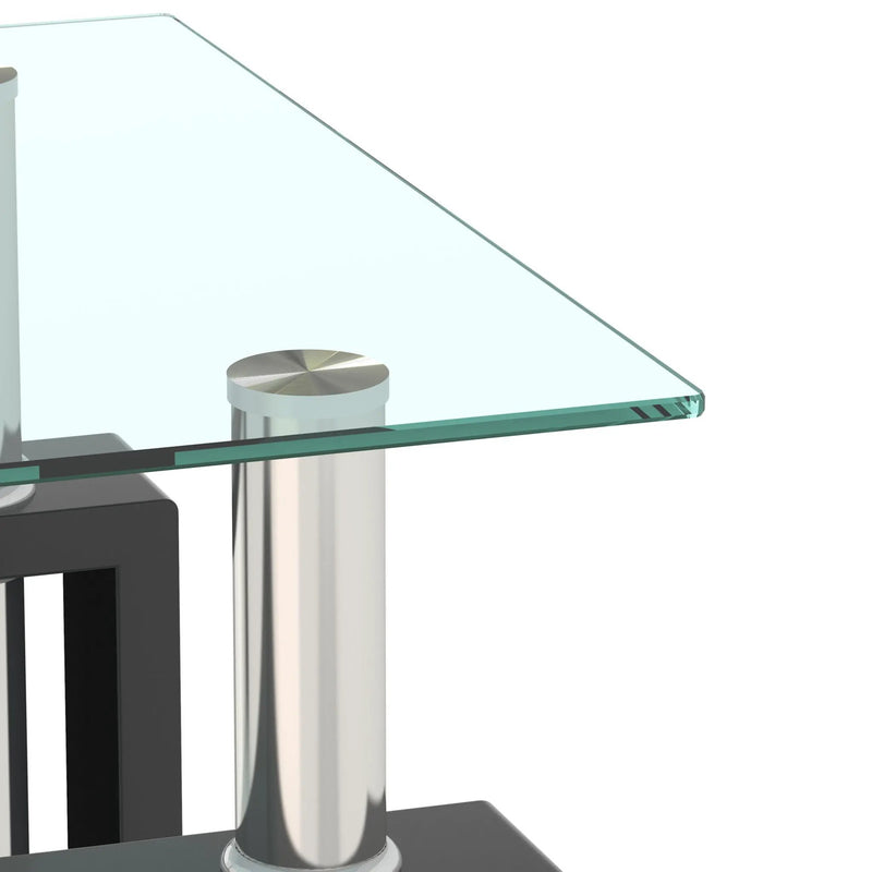 Modern Tempered Glass Tea Table, End Square Table For Living Room by Unique Piece Furniture