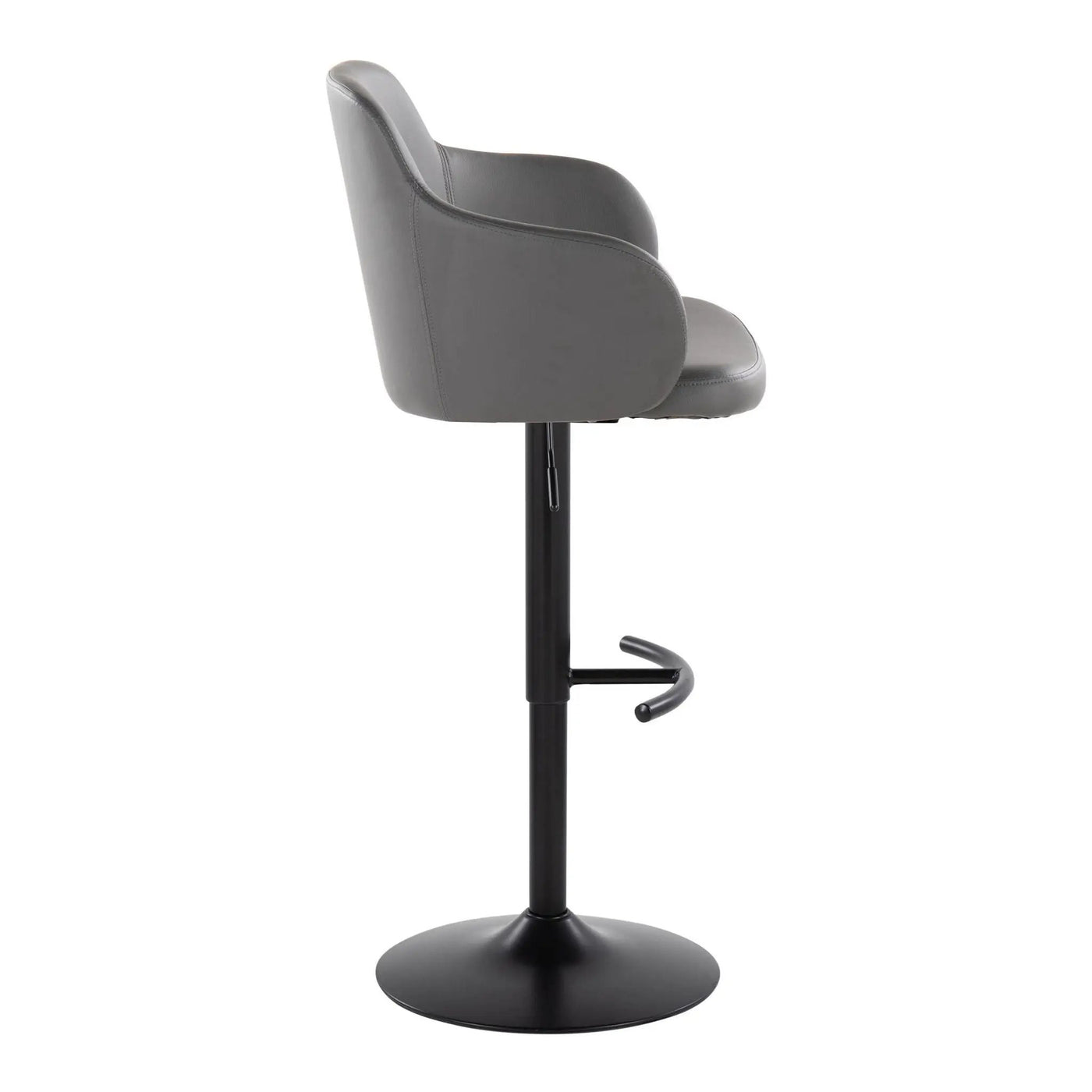 Boyne - Contemporary Adjustable Barstool With Swivel With Rounded T Footrest (Set of 2) by HouseOfZazla