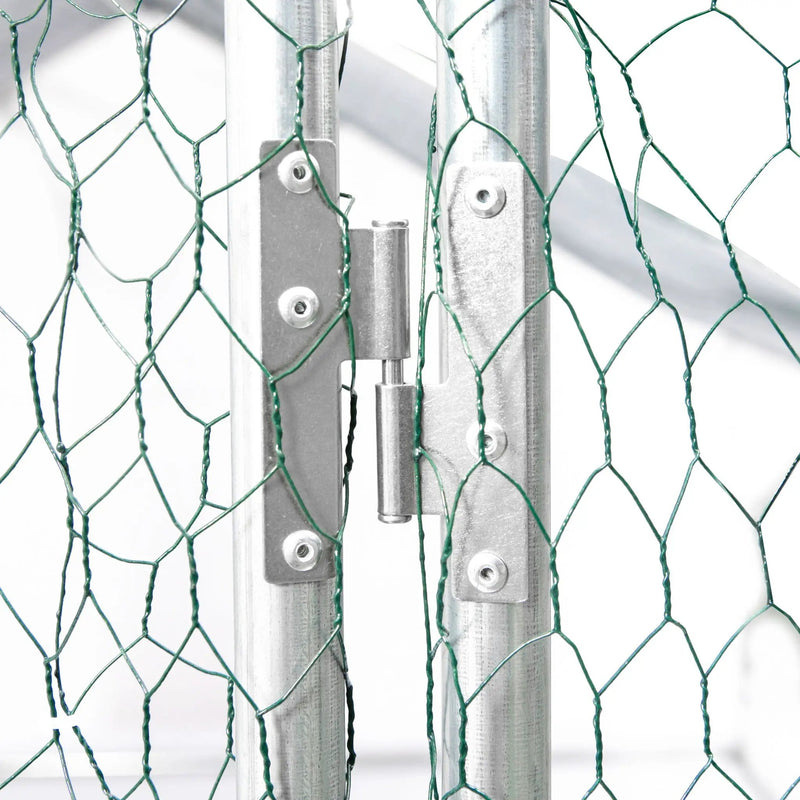 Outdoor Chicken Coop Large Space With Safety Features - Silver Gray by HouseOfZazla