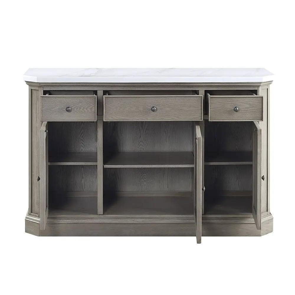 Zumala - Server - Marble Top & Weathered Oak by Unique Piece Furniture