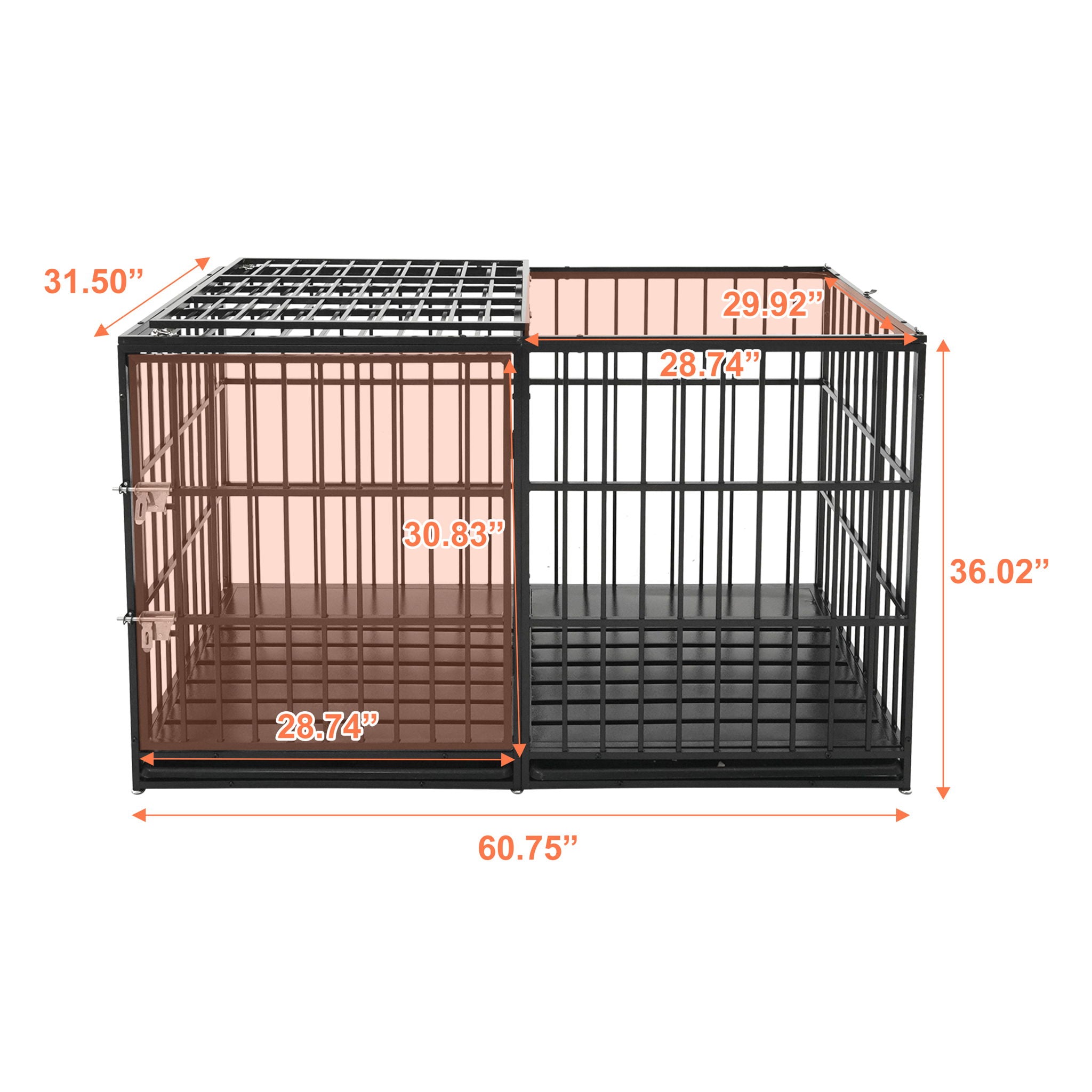 Extra Large Heavy Duty Dog Crate With Removable Pans For Dogs - Black by HouseOfZazla