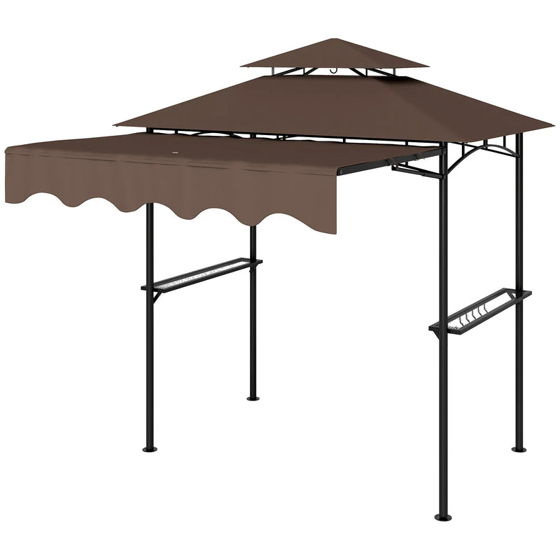 Outdoor Grill Gazebo 8' x 5' Gazebo Shelter with Side Awning by HouseOfZazla