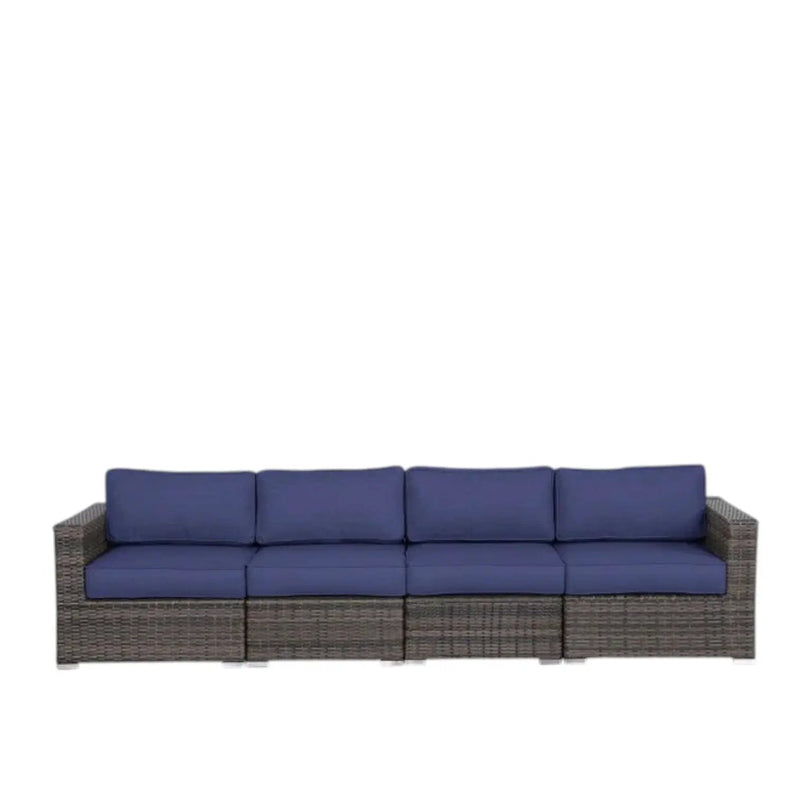 Luxurious Wicker Patio Sectional With Weather Resistant Sunbrella Cushions by HouseOfZazla