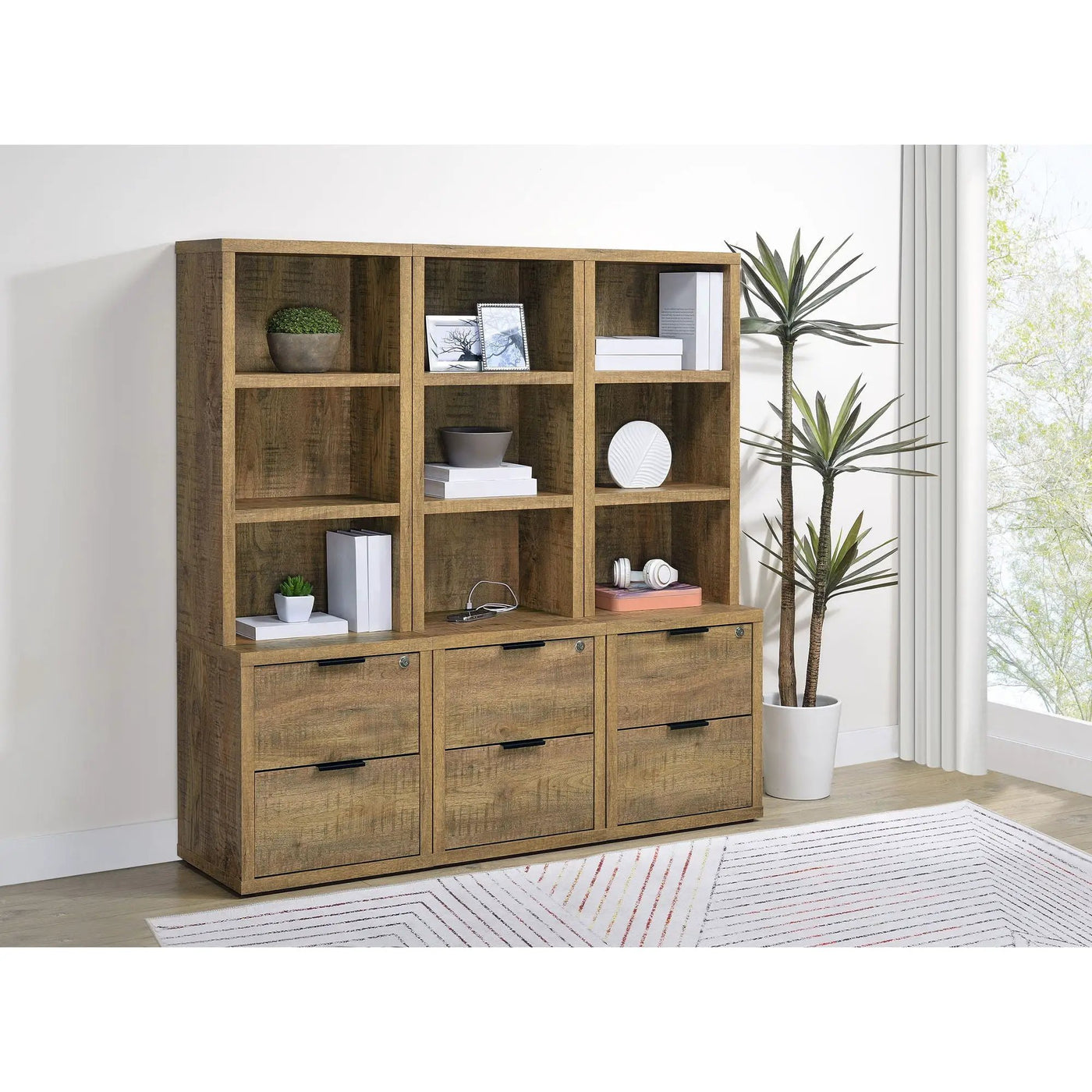 Geary - 3 Piece Wall Unit Bookcase Set With USB Storage by HouseOfZazla