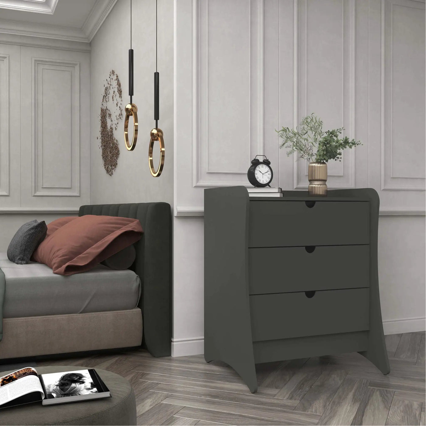 Coney - Nightstand With 3 Drawers by HouseOfZazla