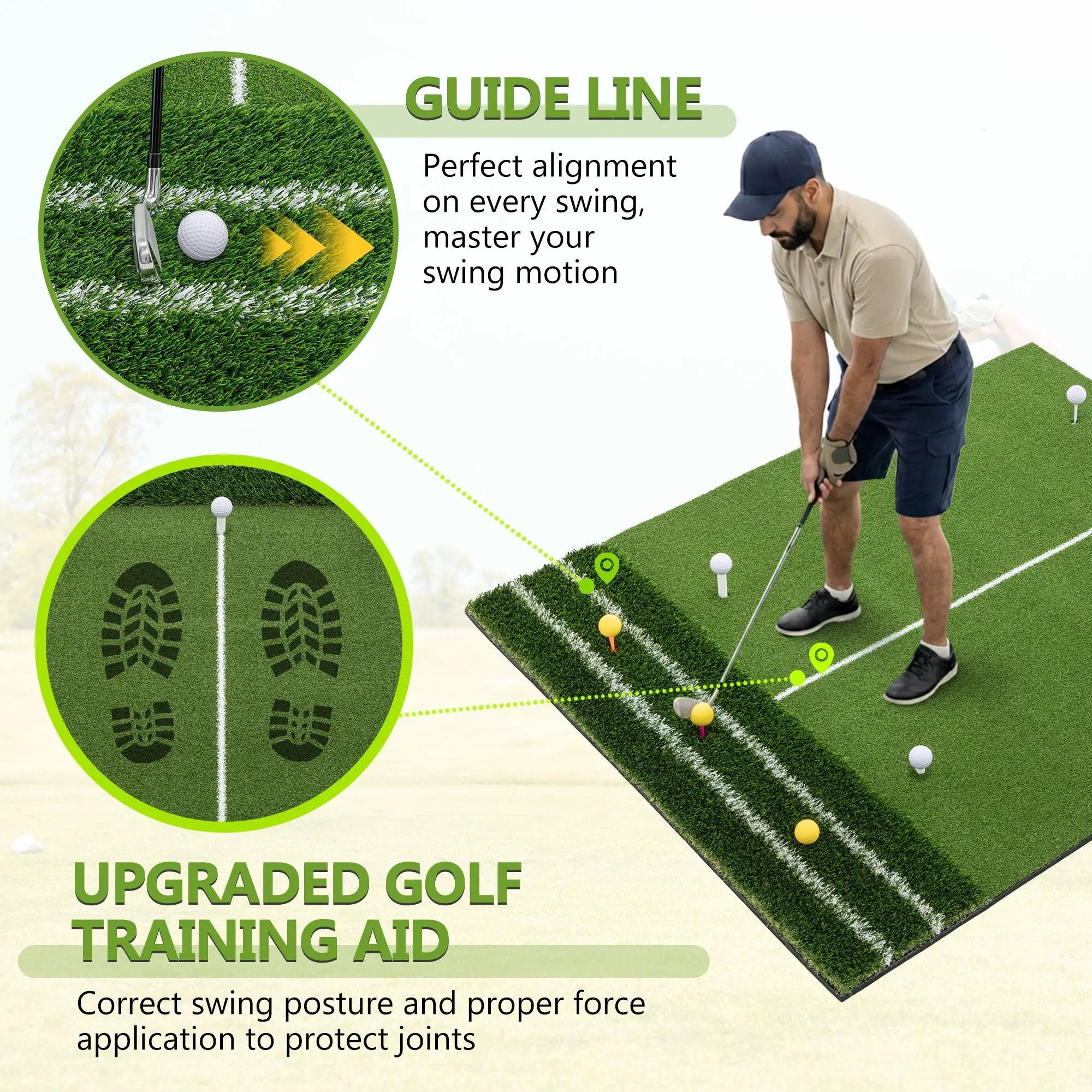 5'x4' Golf Hitting Mat with Guide Line by HouseOfZazla