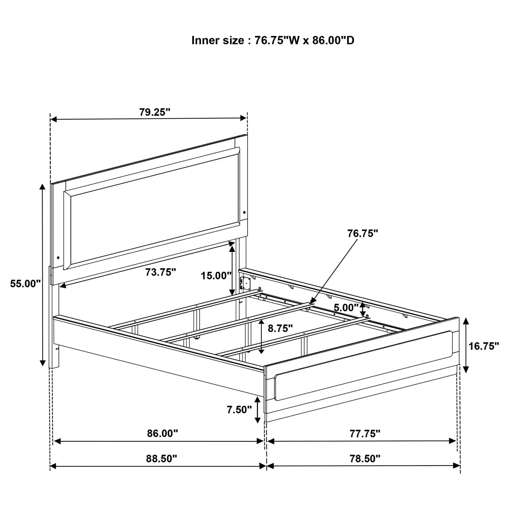 Caraway Wood California King LED Panel Bed Black by Unique Piece Furniture