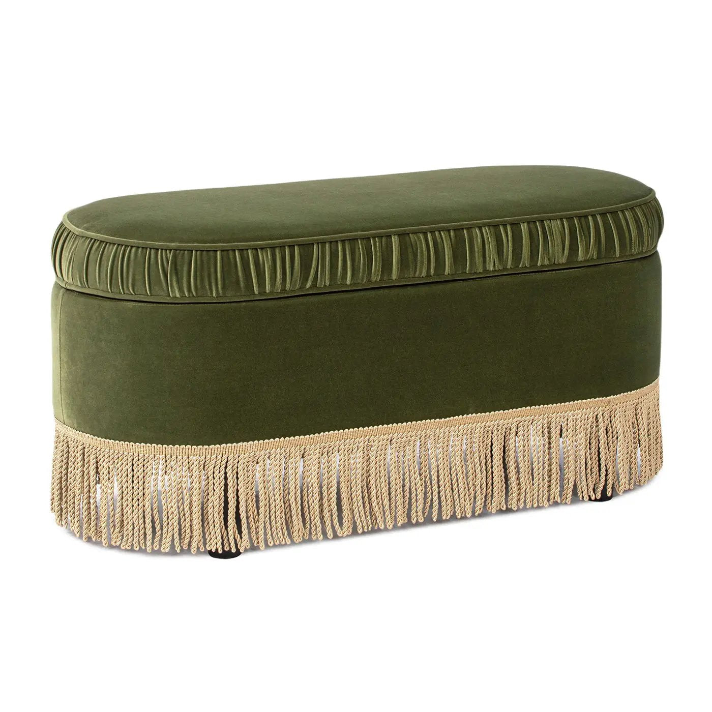 Serena - Contemporary Design Oval Storage Bench Ottoman by HouseOfZazla