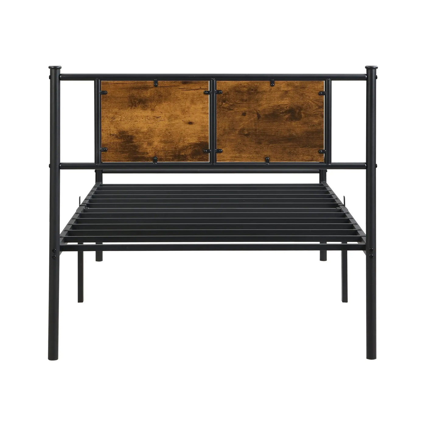 Modern Metal Bedframe With Headboard, Durable Steel Structure by HouseOfZazla