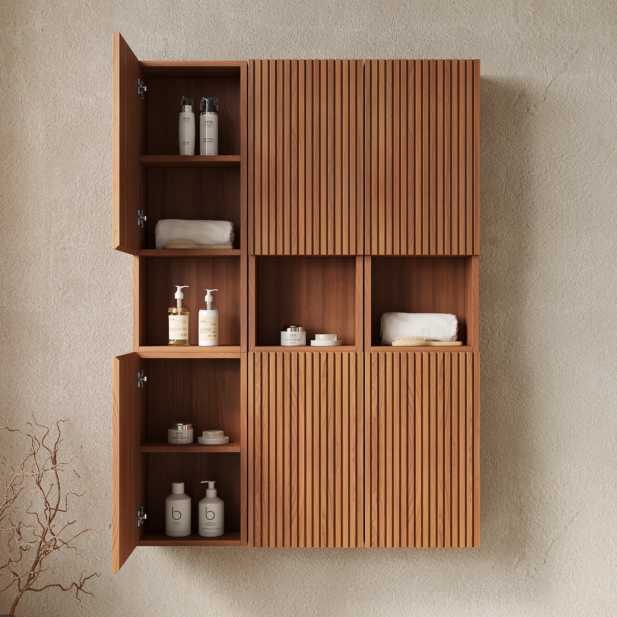 MITCH 41" Bathroom Wall Mounted Cabinet with 6 Doors by HouseOfZazla