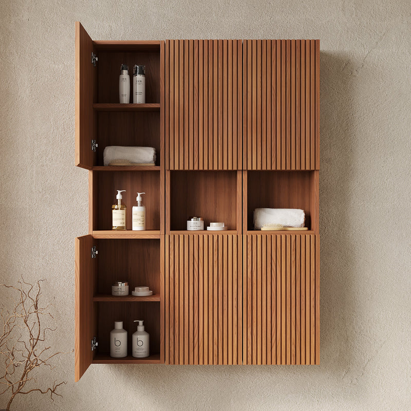 MITCH 41" Bathroom Wall Mounted Cabinet with 6 Doors by HouseOfZazla