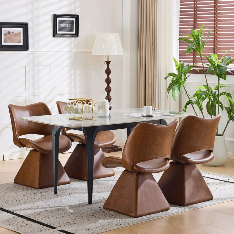 Modern Swivel Dining Chair With High Back by Unique Piece Furniture