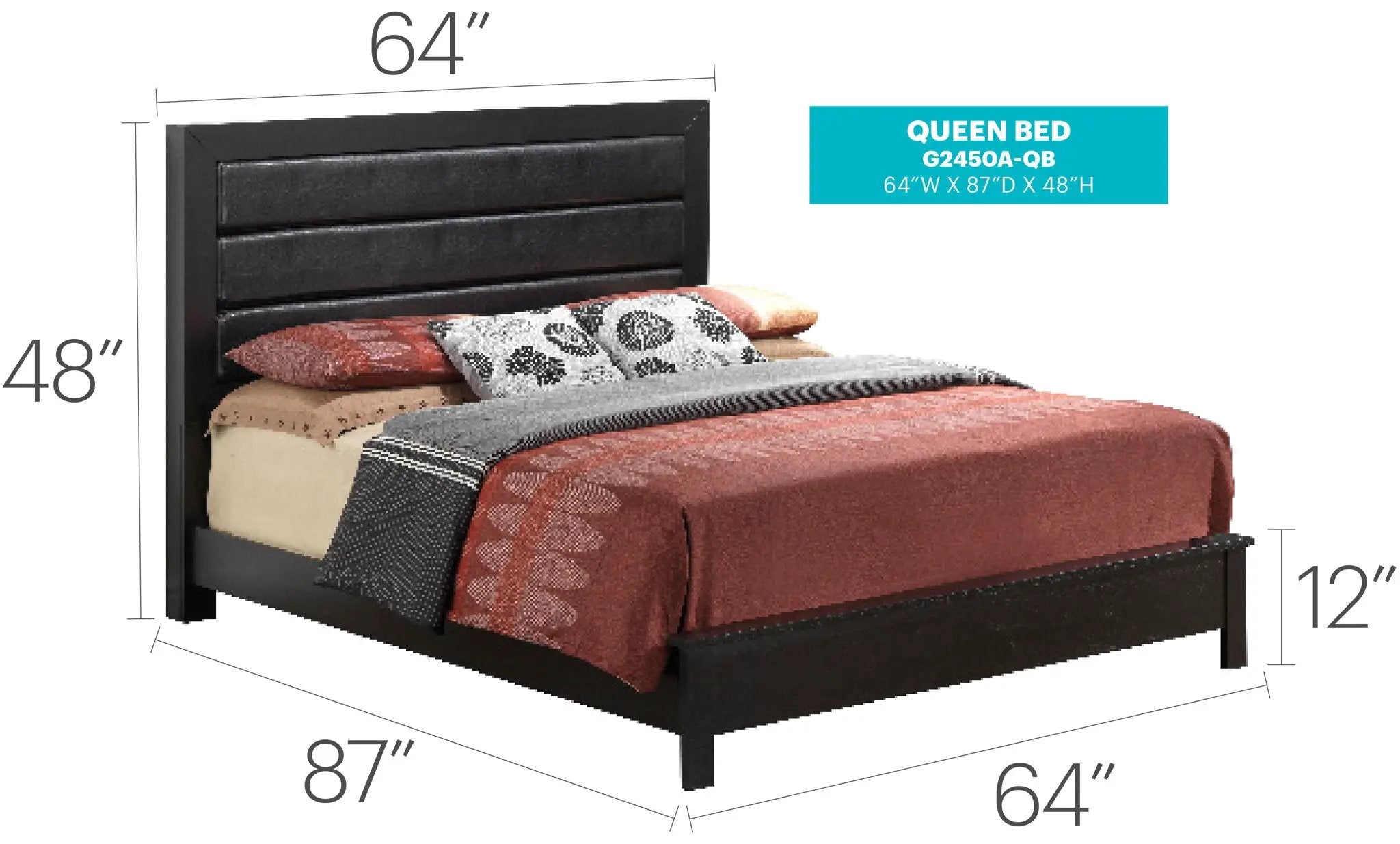 Transitional Modern Design Bed by Unique Piece Furniture