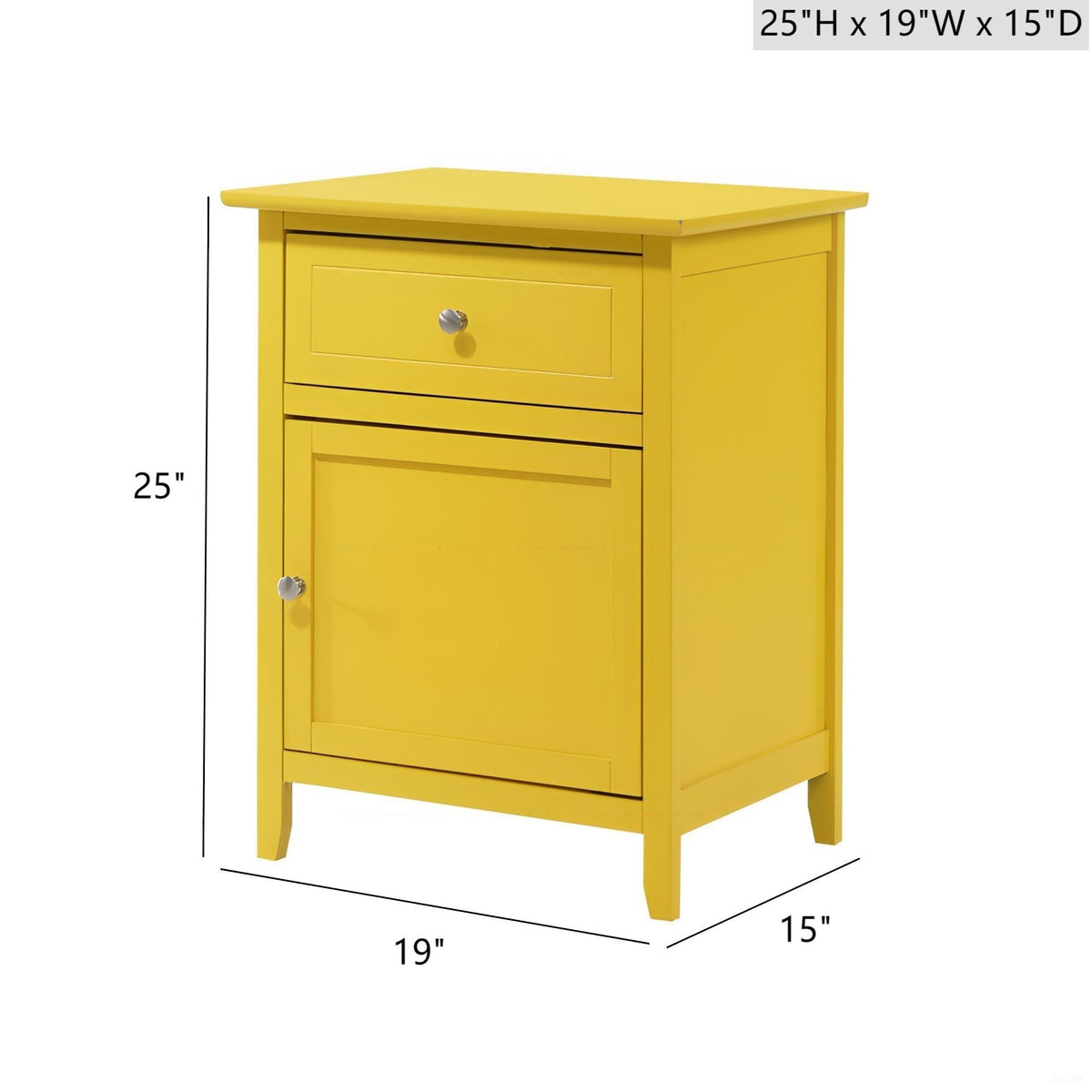 1 Drawer / 1 Door Nightstand with Durable Wood Construction - Multiple Colors, photo 16 of 37