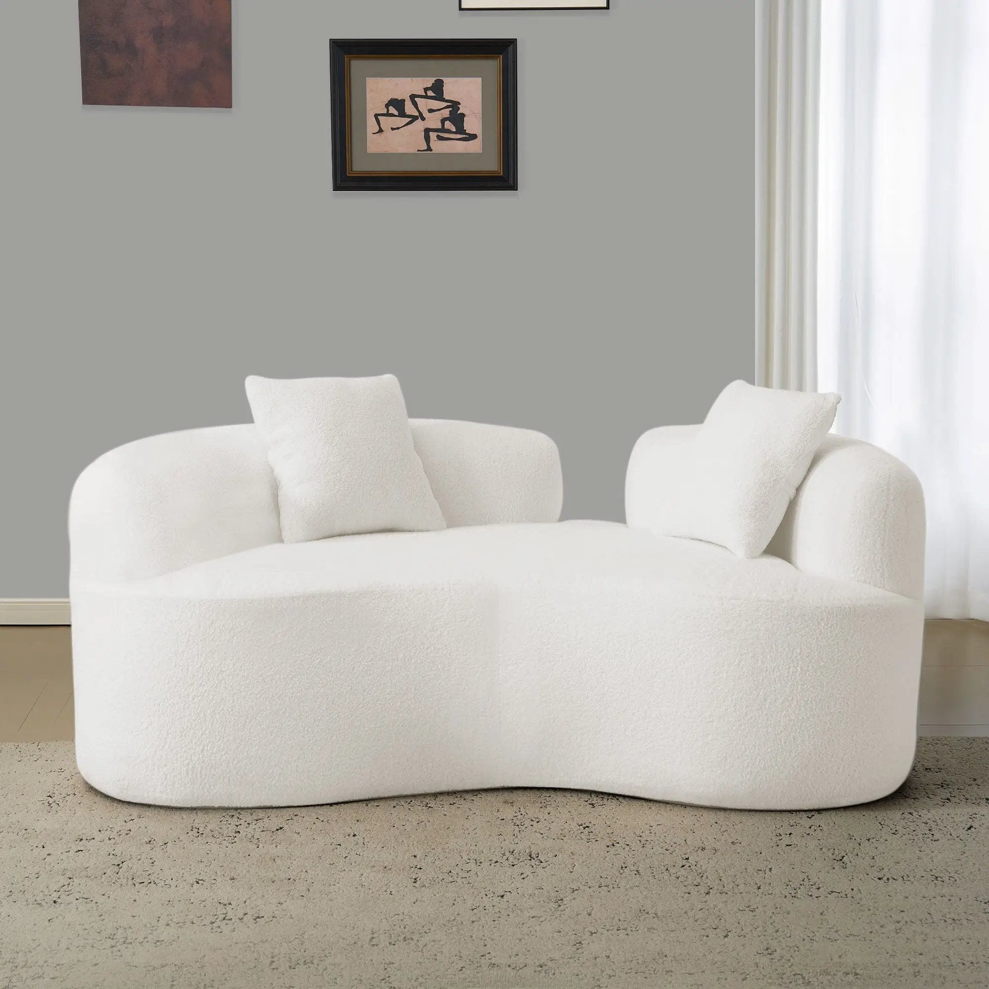 Modern Curved Loveseat by Unique Piece Furniture