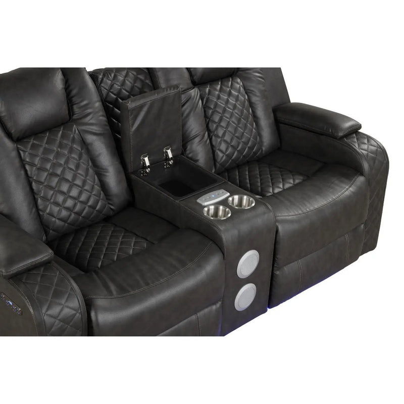 Benz - Power Reclining Loveseat With LED Lighting And Built In USB by HouseOfZazla