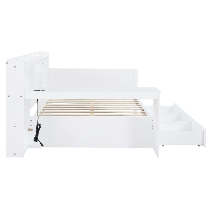 Daybed With 3 Drawers USB Ports And Desk by HouseOfZazla