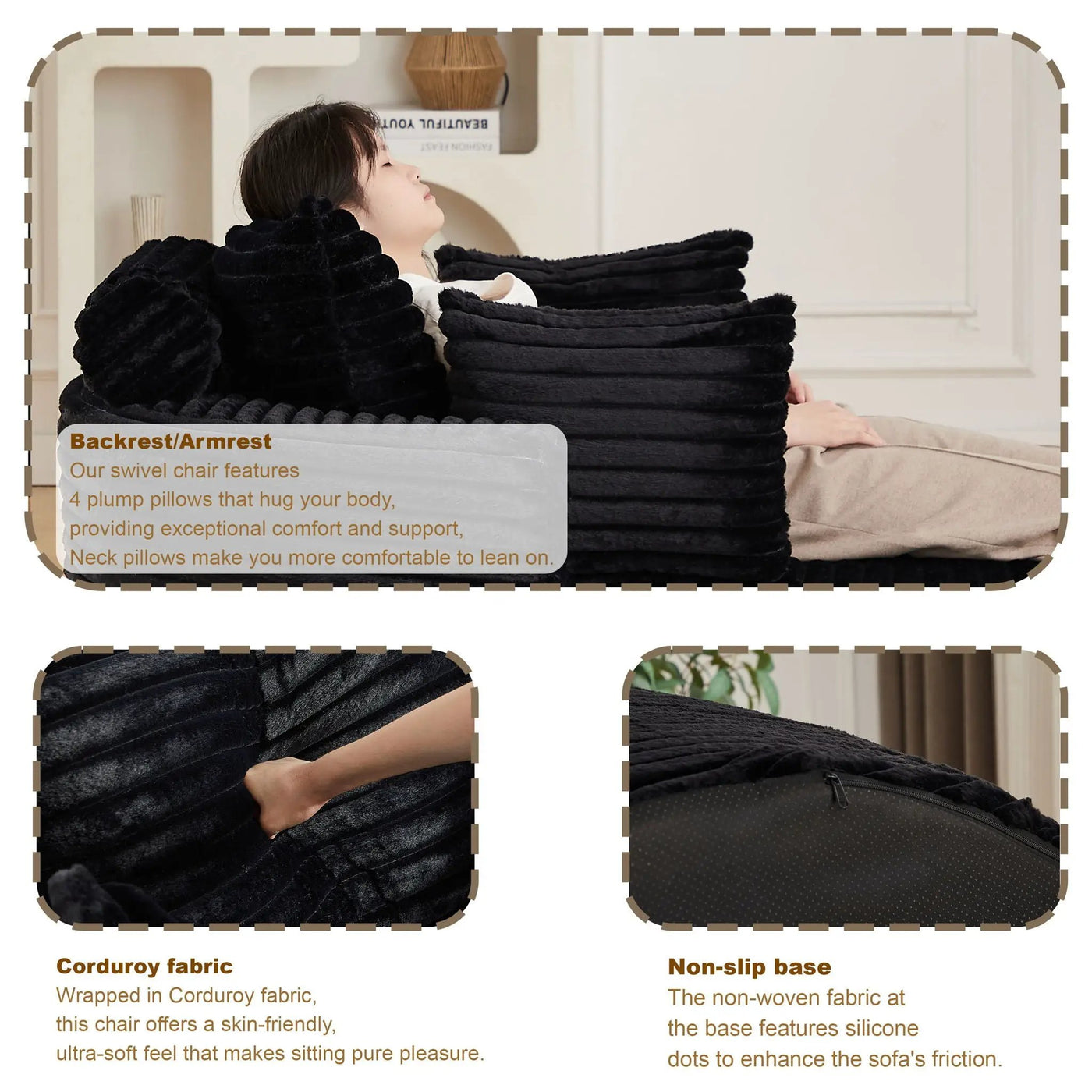 Modern Single Sofa With Backrest Pillow For Living Room by HouseOfZazla