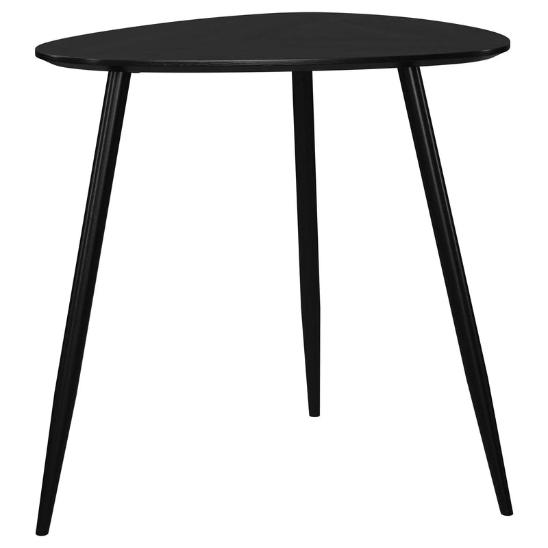 Odessa Triangular Solid Wood End Table Black by Unique Piece Furniture