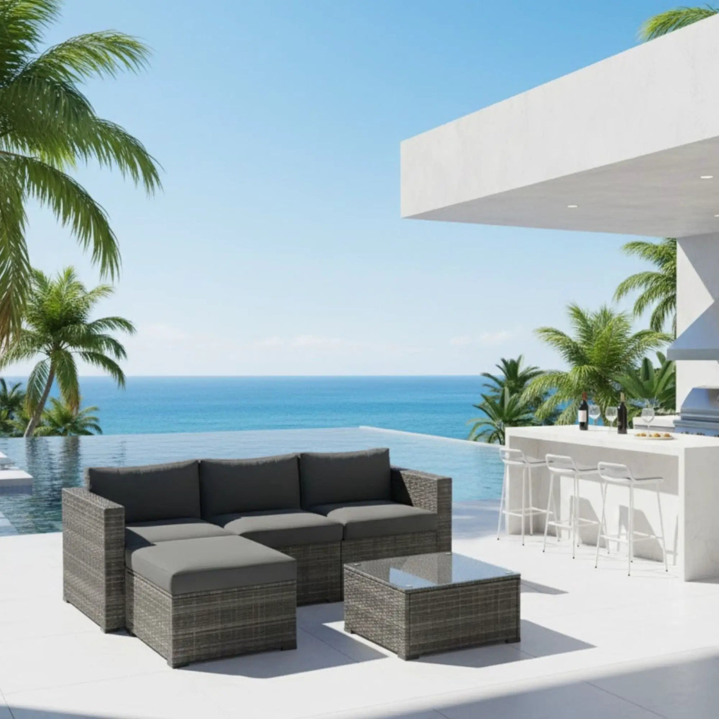 Modern Patio Set With Coffee Table by HouseOfZazla