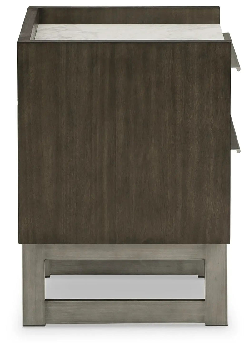 Arkenton - Two Drawer Night Stand - Grayish Brown / White by Unique Piece Furniture
