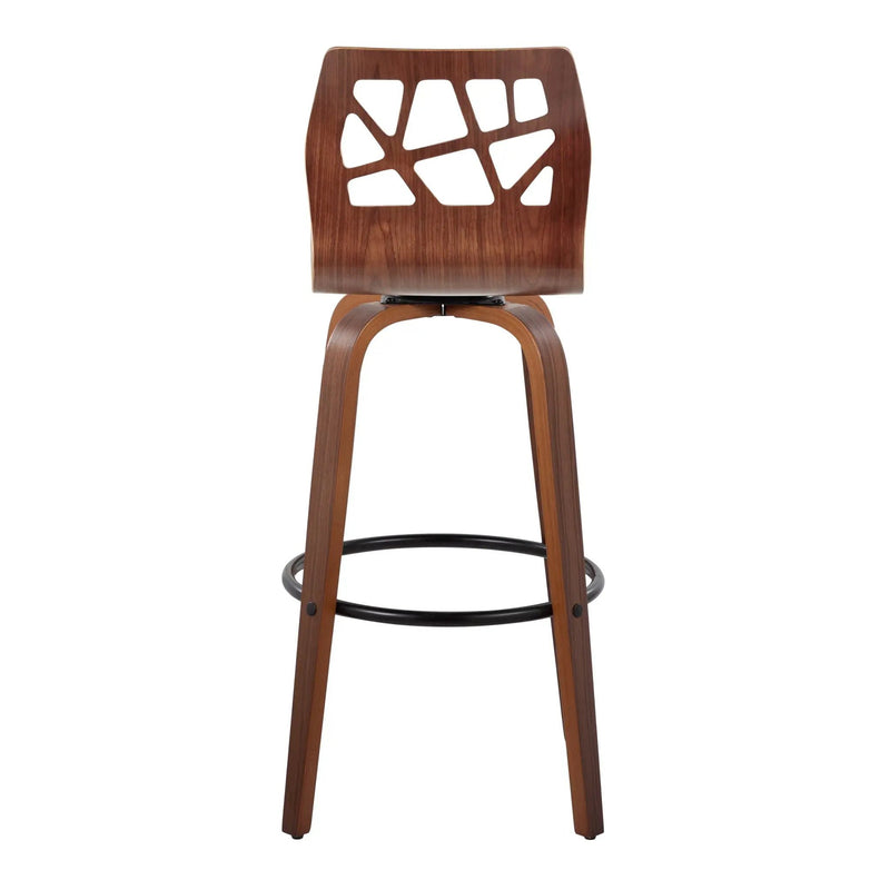 Folia - Mid Century Modern Fixed Height Barstool With Swivel With Round Footrest (Set of 2) by Unique Piece Furniture