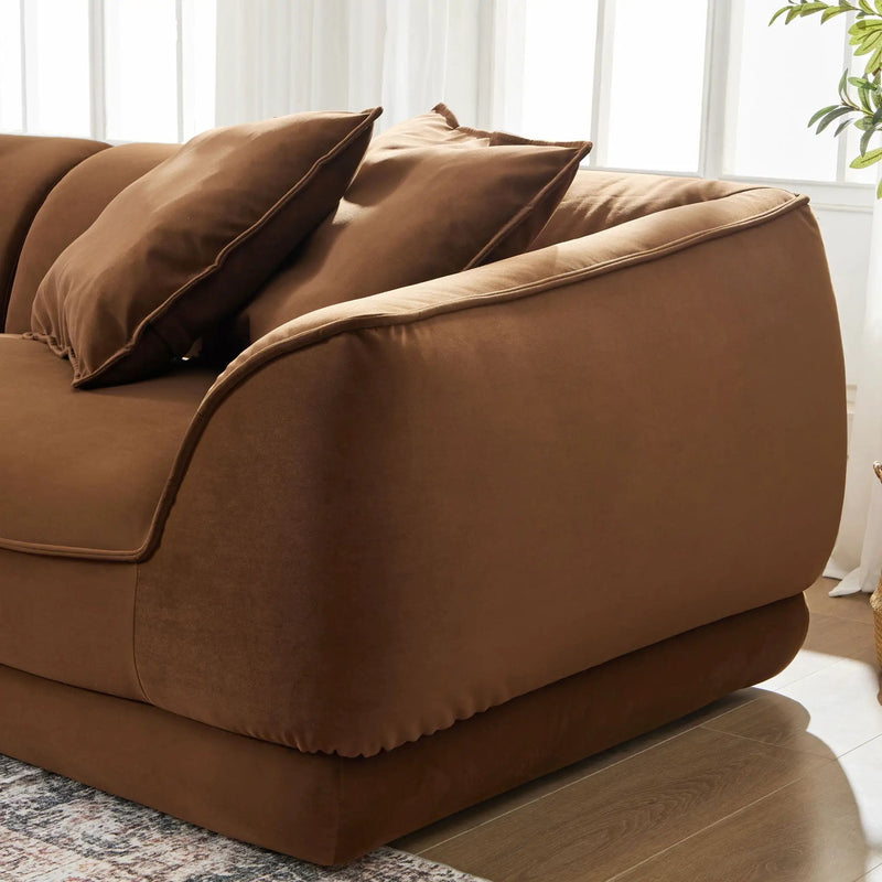 Nordic Modern Sofa With Removable Pillowcase, High Density Sponge Filling, 4 Throw Pillows by HouseOfZazla
