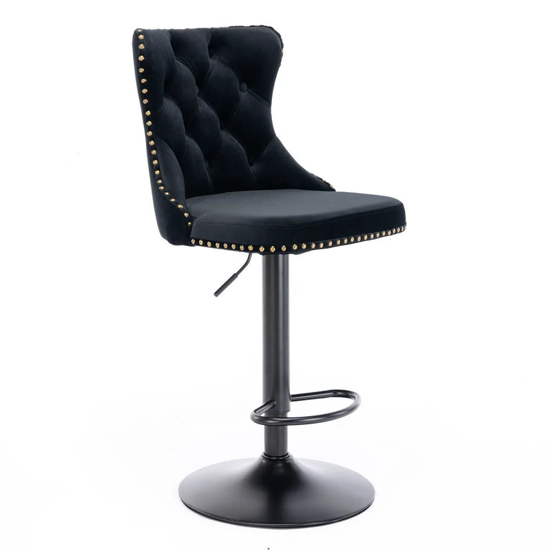 Swivel Barstools Adjusatble Seat Height, Modern Upholstered Bar Stools With Backs Comfortable Tufted For Home Pub And Kitchen Island (Set of 2) by Unique Piece Furniture