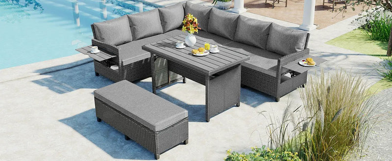 Tomax 5-Piece Outdoor Patio Rattan Sofa Set by HouseOfZazla