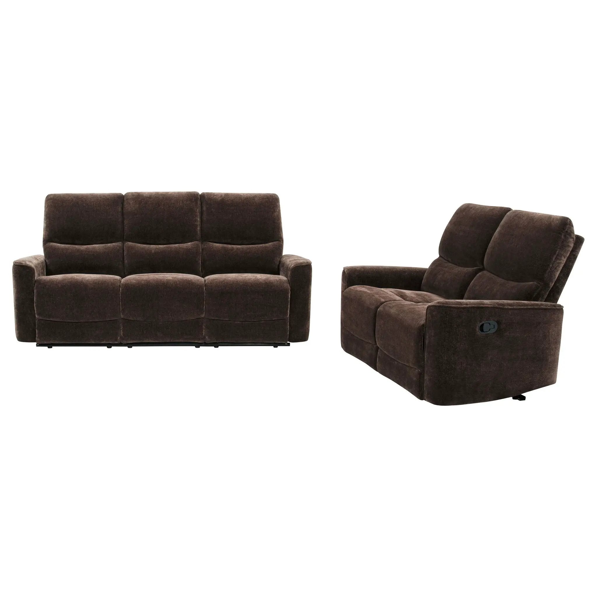 Navarro 2-piece Upholstered Reclining Sofa Set Dark Brown by Unique Piece Furniture