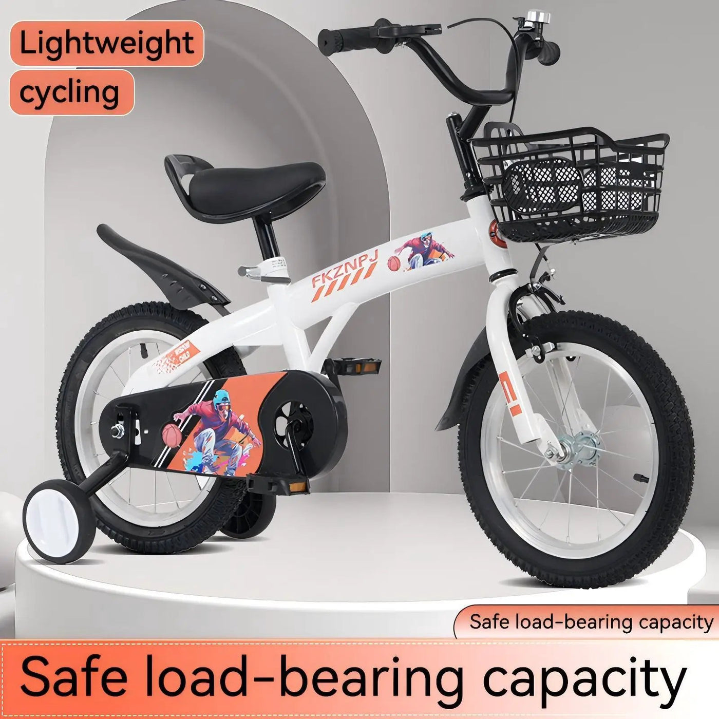 Fkznpj - 18" Sporty Kids Bike With Training Wheels And Stand Adjustable Saddle Suitable For Boys And Girls Aged 5 - 10 Years Tall Height 39 - 49" Available In A Variety Of Colors by HouseOfZazla