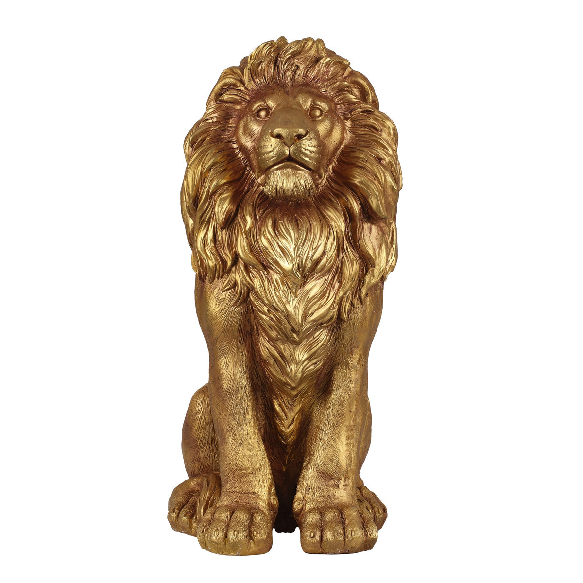 24" Outdoor Lion Statue with Weather Resistant Magnesium Oxide - Shiny, photo 7 of 10