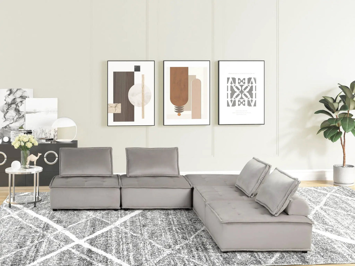 Anna - Stylish Sectional Sofa Ottoman by HouseOfZazla