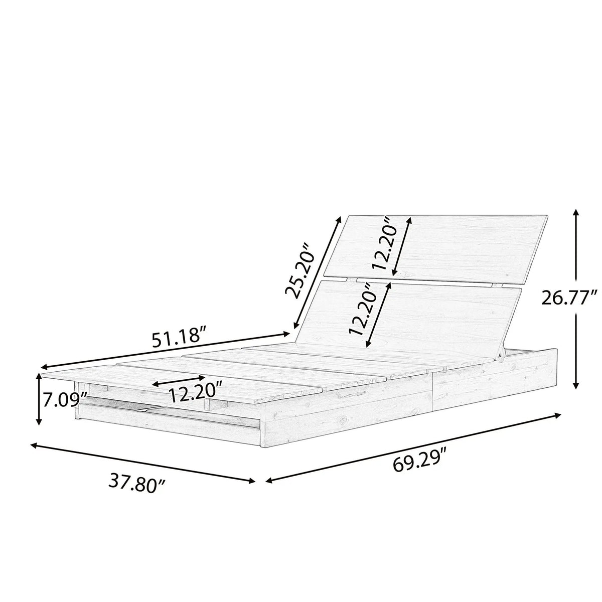 Acacia Wood Outdoor Chaise Lounge by HouseOfZazla