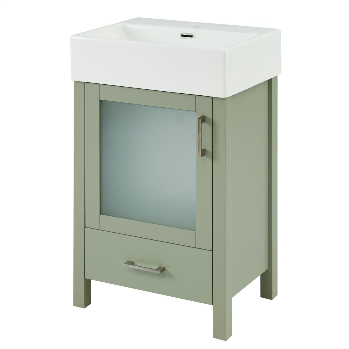 Bathroom Vanity with Ceramic Sink and Ample Storage - Blue, Green, or Black, photo 20 of 40