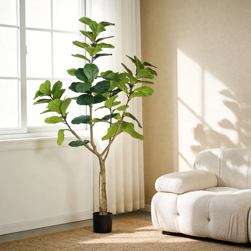 6FT Artificial Fiddle Leaf Fig Tree, Realistic Faux Potted Plant by HouseOfZazla
