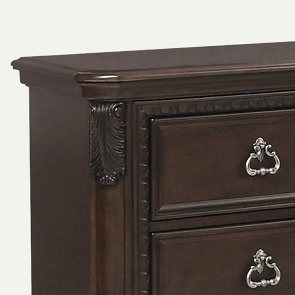 2 Drawer Nightstand with Ample Storage - Mahogany, photo 4 of 5