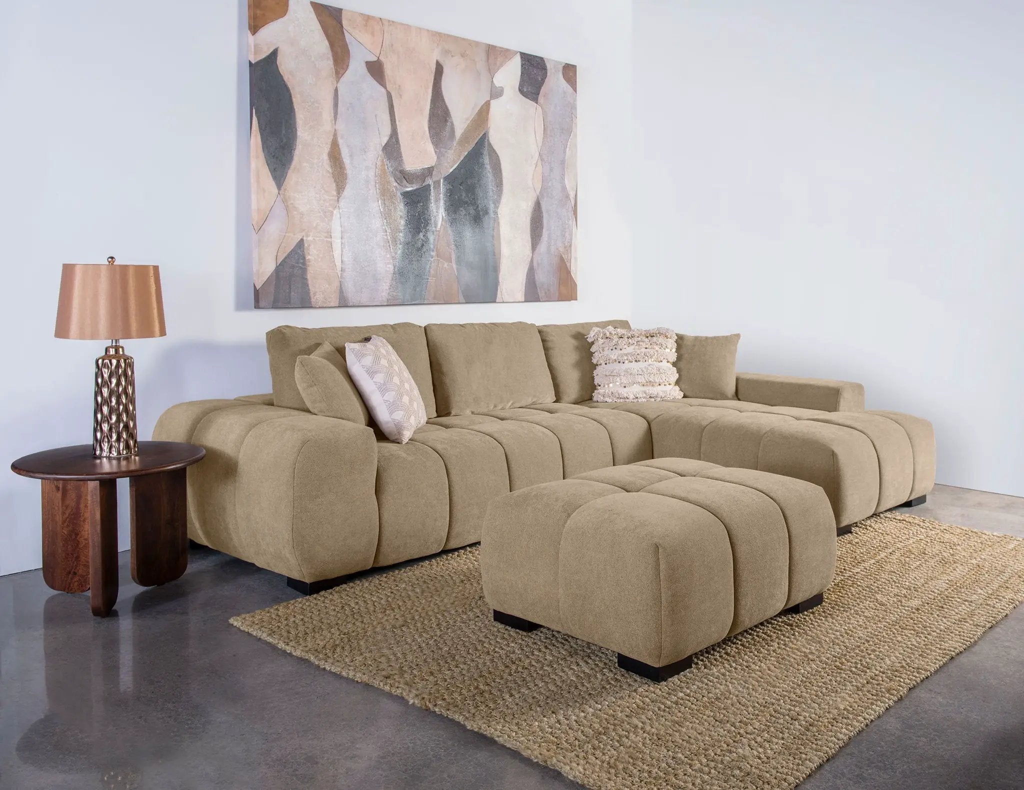 Octavia Upholstered Rectangular Ottoman Camel by Unique Piece Furniture