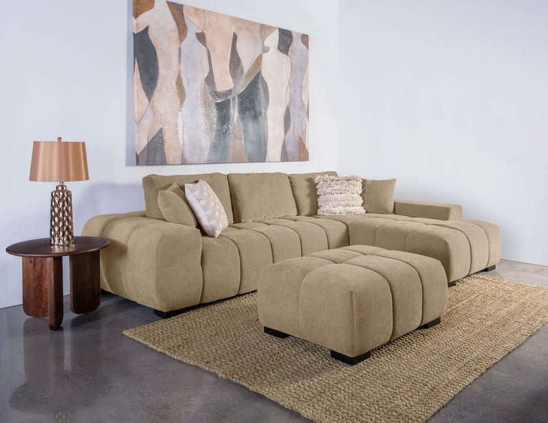 Octavia Upholstered Rectangular Ottoman Camel by Unique Piece Furniture