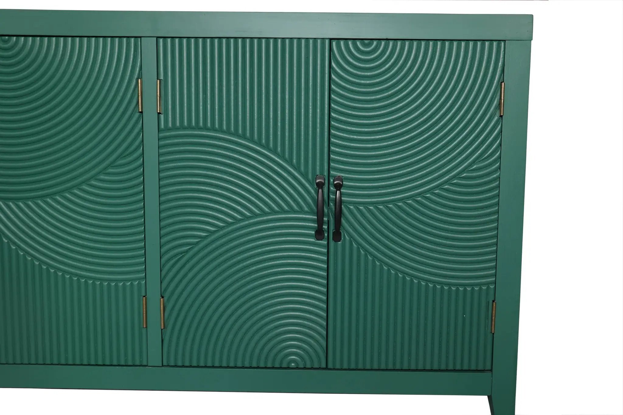 59in Green Accent Cabinet with 4 Doors Mid Century Modern Buffet by HouseOfZazla