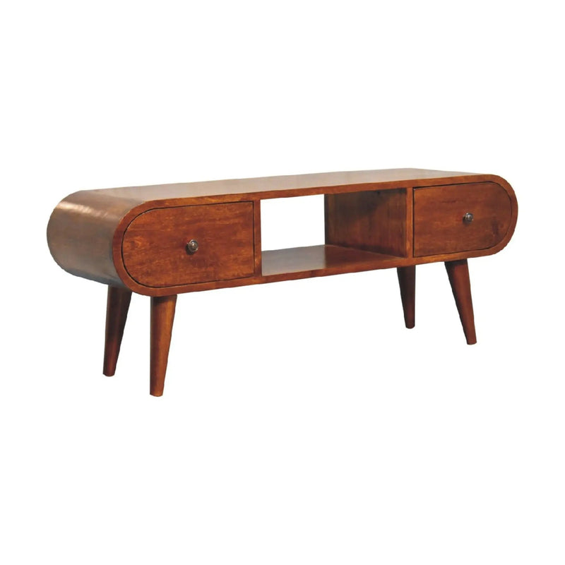 Solid Wood Circular TV Unit by HouseOfZazla